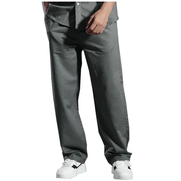Men's SweatPants And Linen Pants Men's Loose And Straight Tube Oversized Men's Linen Casual Pants Men Pants Casual，Casual Pants for Men,Mens Lightweight Pants