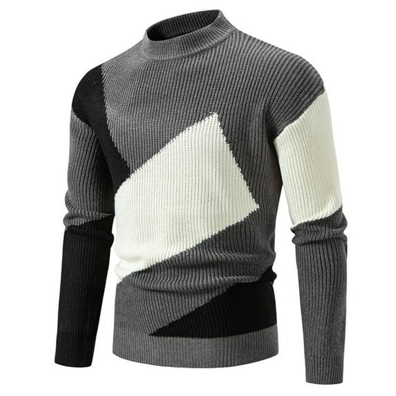 Men's Sweater Coat Crewneck Loose Fit Casual Knit Top Solid Color Comfortable Warm Winter Outwear