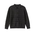 thumbnail image 1 of Men's Sweater Coat Lapel Collar Long Sleeve Button Down Color Block Solid Cardigan Jacket Dark Gray 2XL, 1 of 3