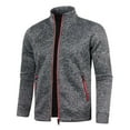 thumbnail image 1 of Men's Sweater Coat Solid Zipper Neck Long Sleeve Autumn Winter Fashion Top Sweatshirt for Stylish Comfort, 1 of 1