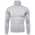 thumbnail image 1 of Men's Sweater Coat Turtleneck Solid Soft Slim Fit Winter Autumn Top for Men Versatile Comfortable Lightweight Knitwear, 1 of 8