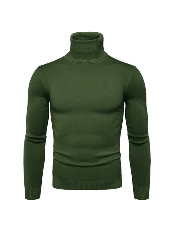 Men's Sweater Coat Turtleneck Solid Soft Slim Fit Winter Autumn Top for Men Versatile Comfortable Lightweight Knitwear
