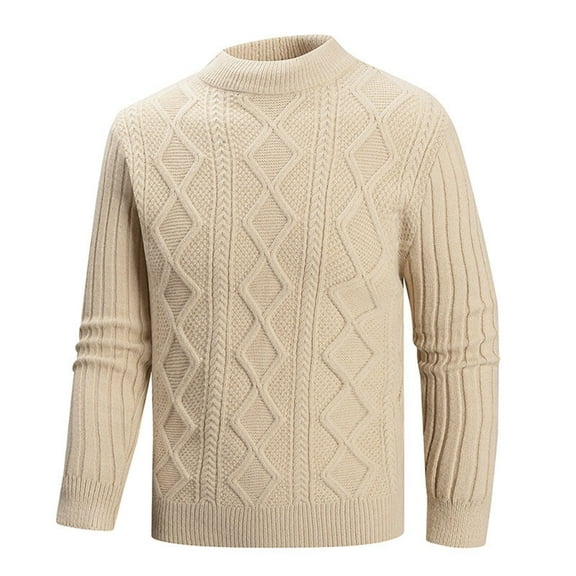 Men's Sweater Korean Style Knit Pullover Base Layer Casual Long Sleeve Top for Men