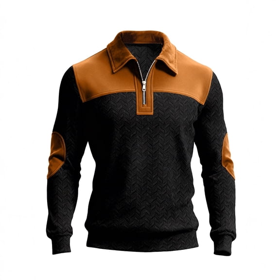 Men's Sweater Long Sleeve Color Block Casual Fall Winter Thermal Knit Pullover Sweater 2026 Khaki M