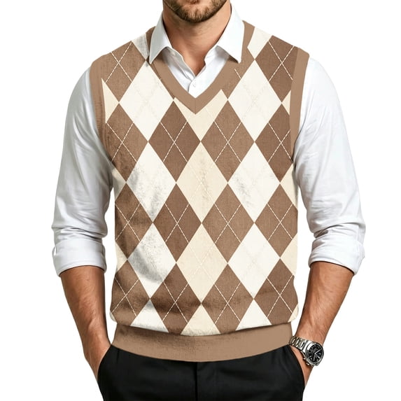 Men's Sweater Vest Classic V-Neck Knitwear Sleeveless Pullover Autumn Winter Warm Sweater Tank Tops