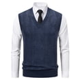 thumbnail image 1 of Men's Sweater Vest Ribbed Knitted Sleeveless V Neck Pullover Tank Dark Gray L, 1 of 9