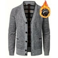 thumbnail image 1 of Men's Sweaters V Neck Cardigan Knitted Long Sleeve Button Up Jacket Vintage Fall Winter Sweaters Gray L, 1 of 9