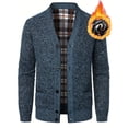 thumbnail image 1 of Men's Sweaters V Neck Cardigan Knitted Long Sleeve Button Up Jacket Vintage Fall Winter Sweaters Navy 2XL, 1 of 5