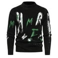 thumbnail image 1 of Men's Sweaters Winter Fashion Solid Color Printed Casual Crewneck Coat, 1 of 7