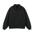 thumbnail image 1 of Men's Sweaters with Collar Long Sleeve Knit Pullover Sweatshirts Long Sleeve Solid Color Fashion Casual Tops (S, Black), 1 of 4