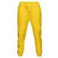Men's Sweatpant Solid Color Casual Sports Drawstring Yellow