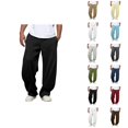 thumbnail image 1 of Men's Sweatpants 2025 Solid Color Elastic Waist Drawstring Baggy Casual Pants with Pockets Trousers, 1 of 8
