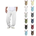 thumbnail image 1 of Men's Sweatpants 2025 Solid Color Elastic Waist Drawstring Baggy Casual Pants with Pockets Trousers, 1 of 8