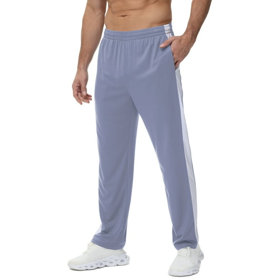 Men's Sweatpants Athletic Lounge Pants Open Bottom Casual Jersey Pants for Men with Pocket Blue L