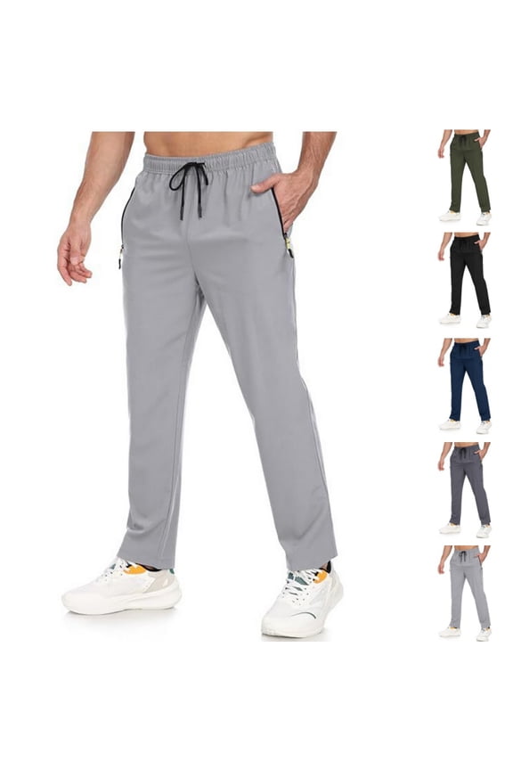 Men's Sweatpants Athletic Pants Casual Breathable Quick Dry Water Resistant Jogger Track Pants Workout Hiking Pants Light Gray XXXL