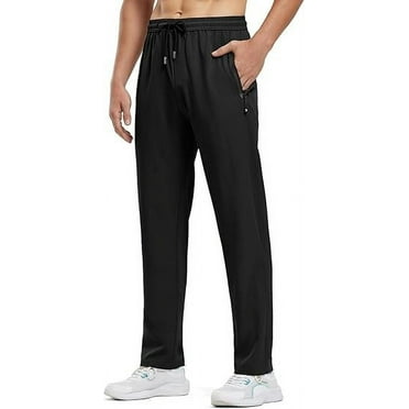 Men's Sweatpants Athletic Pants with Zipper Pockets Lightweight Hiking Exercise Pants Running Workout Sports Jogger Pants