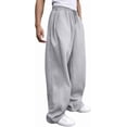 thumbnail image 1 of Men's Sweatpants Baggy Heavyweight Fleece Wide Leg Drawstring Sweat Pants Casual Lounge Mens Joggers with Pockets Slacks, 1 of 7