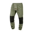 thumbnail image 1 of Men's Sweatpants Casual Color Blocked Drawstring Elastic Waist Jogger Exercise Pants With Side Pockets (S, Green), 1 of 5