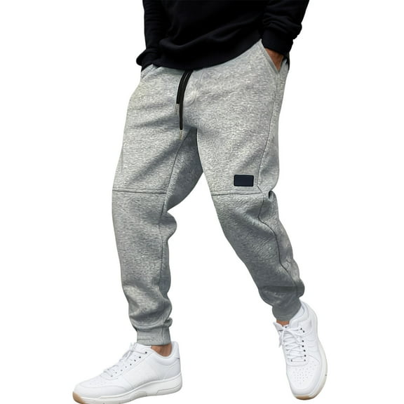 Men's Sweatpants Casual Cotton Tapered Joggers Athletic Sweat Pants for Men Workout Running with Pockets, GY1, Size XL