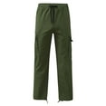 thumbnail image 1 of Men's Sweatpants Cotton Plus Size Cargo Pants For Men Solid Casual Multiple Pockets Outdoor Straight Type Fitness Pants Cargo Pants Trousers, 1 of 7