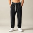 thumbnail image 1 of Men's Sweatpants Double Sided Fleece Straight Leg Sweatpants Thickened Fleece Warm Casual Pants For Winter Elastic Waist Loose Jogger with Pockets, 1 of 8
