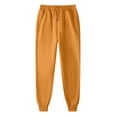 thumbnail image 1 of Men's Sweatpants Drawstring Elastic Waist Solid Cuffed Joggers with Pockets Orange S, 1 of 5