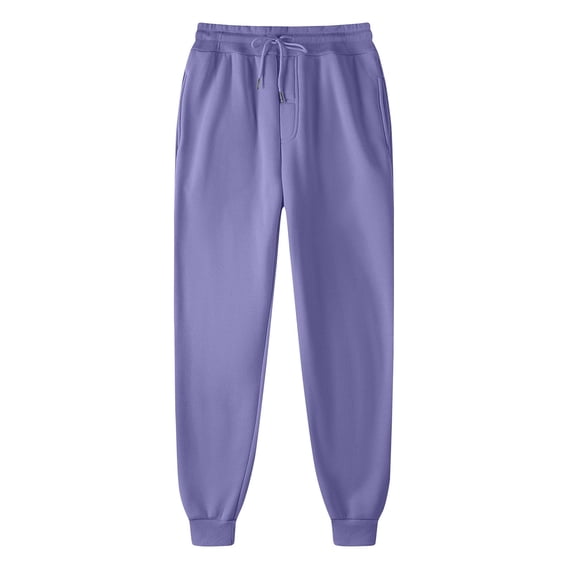 Men's Sweatpants Drawstring Elastic Waist Solid Cuffed Joggers with Pockets Sky Blue XL
