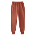 thumbnail image 1 of Men's Sweatpants Drawstring Elastic Waist Solid Cuffed Joggers with Pockets Watermelon Red L, 1 of 5