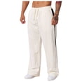 thumbnail image 1 of Men's Sweatpants Drawstring Waist Joggers Casual Loose Fit Wide Leg Pants Fashion Outdoor Streetwear with Pocket (XXL, Beige), 1 of 5