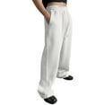 thumbnail image 1 of Men's Sweatpants with Elastic Waist Drawstring, Straight Leg Pocket Wide-Leg Loose Fit Athletic Pants for Jogging, Gym Workouts and Casual Everyday Wear,White,L, 1 of 7