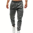 thumbnail image 1 of ZQUUVOU Men's Sweatpants Elastic Waist Drawstring with Pockets Casual Solid Color Length Pants Dark Gray, 1 of 7