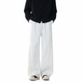 thumbnail image 1 of Men's Sweatpants Fashion Modal Cotton Solid Long Pants Casual Straight Wide Leg Trousers Loose Elastic Waist Full Length Pant with Pocket, 1 of 7