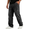 thumbnail image 1 of Men’s Sweatpants Fleece Lined Straight Leg Pants With Drawstring Waist And Pockets For Winter Casual Everyday Travel Wear, 1 of 4