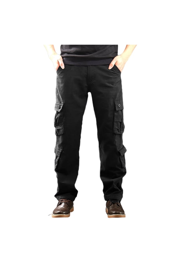 Men's Sweatpants, Fleece Tactical Pants for Men Windbreaker Water Resistant Thickened Pants Casual Warm Climbing Trousers with Pocket