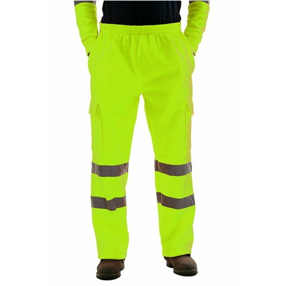 Men's Sweatpants High Visibility Reflective Work Pants Lightweight Watwerproof Breathable Cargo Trousers