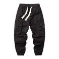 thumbnail image 1 of Men's Sweatpants Joggers for Men Men's Spring And Fall Workwear Pants Retro Zipper Pockets Loose Drawstring Pants, 1 of 3