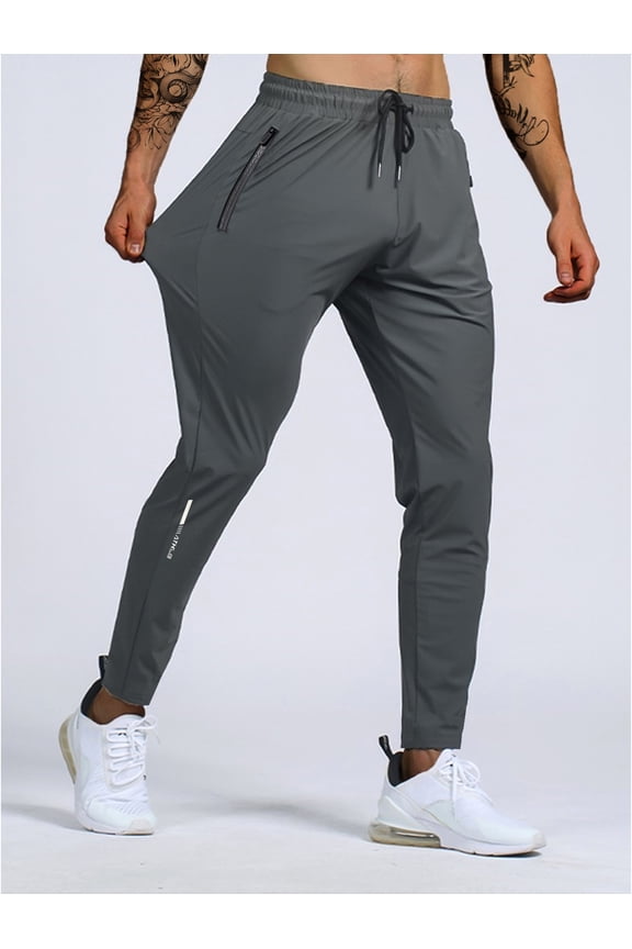 Men's Sweatpants Lightweight Active Pants Quick Dry for Running 、Jogging 、Yoga、Golf with Zipper Pockets
