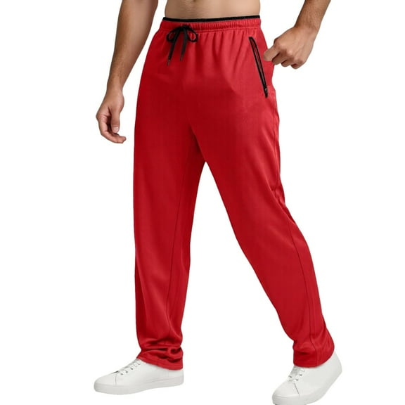 Men's Sweatpants Lightweight Athletic Mesh Workout Running Pants with Zip Pockets Breathable Comfortable Casual Trousers Men's Pants Relaxed Fit Plus Size Baggy