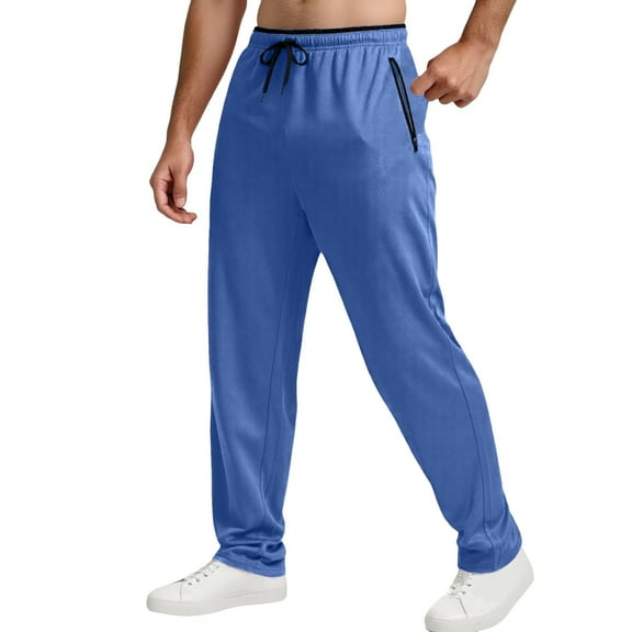 Men's Sweatpants Lightweight Athletic Mesh Workout Running Pants with Zip Pockets Breathable Comfortable Casual Trousers Men's Pants Relaxed Fit Plus Size Baggy