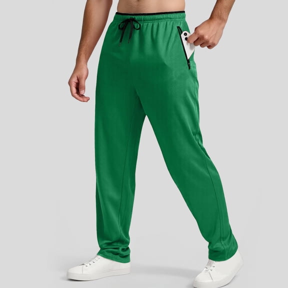 Men's Sweatpants Lightweight Elastic Waist Athletic Pantss With Drawstring Casual Pull On Sport Pants With Pocket Green L
