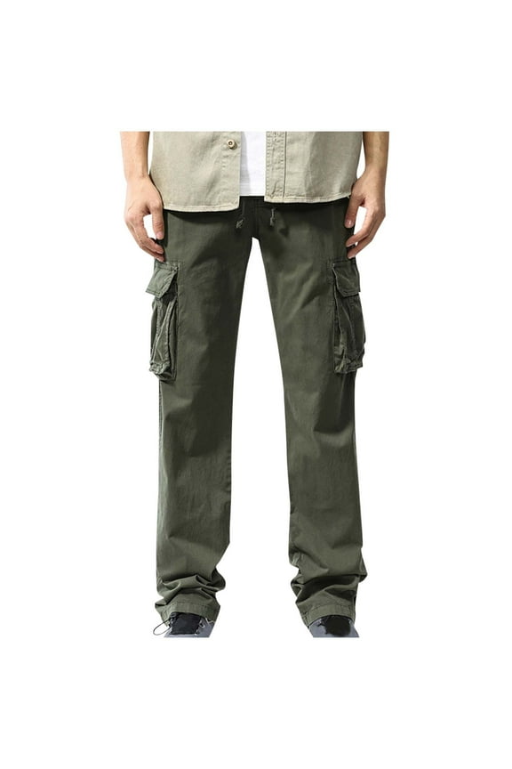 Men's Sweatpants, Men's Streetwear Cargo Pants with Flap Pockets & Drawstring Elastic Waist - Casual & Techwear Joggers Classic Trouser