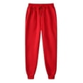 thumbnail image 1 of Men's Sweatpants Mens Cotton Sweatpants Men's Cargo Sweatpants Casual Fleece Joggers Loose Fit Open Bottom Athletic Pants for Men with Pockets Red S, 1 of 4