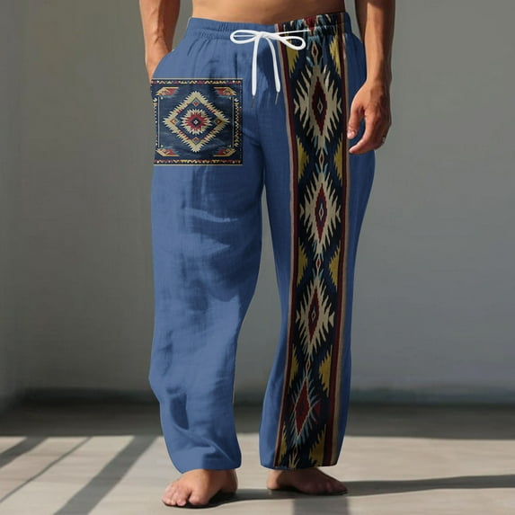 Men's Sweatpants Ofreoo Men's Elastic Waist Blended Breathable Comfortable Soft Beach Casual Trousers Full Length Pants Cargo Pants for Men