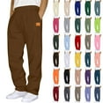 thumbnail image 1 of Men's Sweatpants Open Bottom Active Athletic Casual Pants Jogger Running Workout Gym Pants with Pockets,BrownA M, 1 of 4