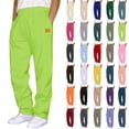 thumbnail image 1 of Men's Sweatpants Open Bottom Active Athletic Casual Pants Jogger Running Workout Gym Pants with Pockets,GreenA S, 1 of 4