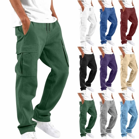 Men's Sweatpants Pants with Plus Size Deep Pockets 7/8 Stretch Ankle Sweatpants for Golf, Athletic, Lounge, Travel, Work Pink L