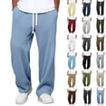 thumbnail image 1 of Men's Sweatpants Pants with Plus Size Fashion Casual Comfy Solid Color Loose Summer Drawstring Pockets Pants for Golf, Athletic,Travel, Work, 1 of 6