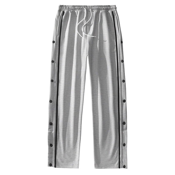 Men's Sweatpants Tear Away Basketball Pants High Split Snap Button Loose Pants Jogger Workout Trousers with Pockets Baggy Sweatpants Men Wide Leg