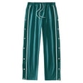 thumbnail image 1 of Men's Sweatpants Tear Away Basketball Pants High Split Snap Button Loose Pants Jogger Workout Trousers with Pockets Jogging Pants Men Medium, 1 of 8