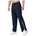 thumbnail image 1 of Men's Sweatpants Tear Away Basketball Pants High Split Snap Button Loose Pants Jogger Workout Trousers with Pockets Mens Sweatpants Open Bottom, 1 of 9